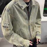 Men's Jeans Jacket Autumn Vintage Washed