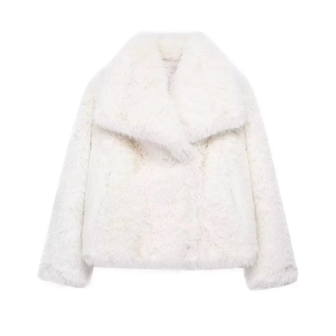 MUJER Faux Fur Coat Plush Fluffy Women's Jacket