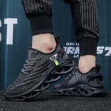 YRZL Men Sports Running Black Jogging Shoes