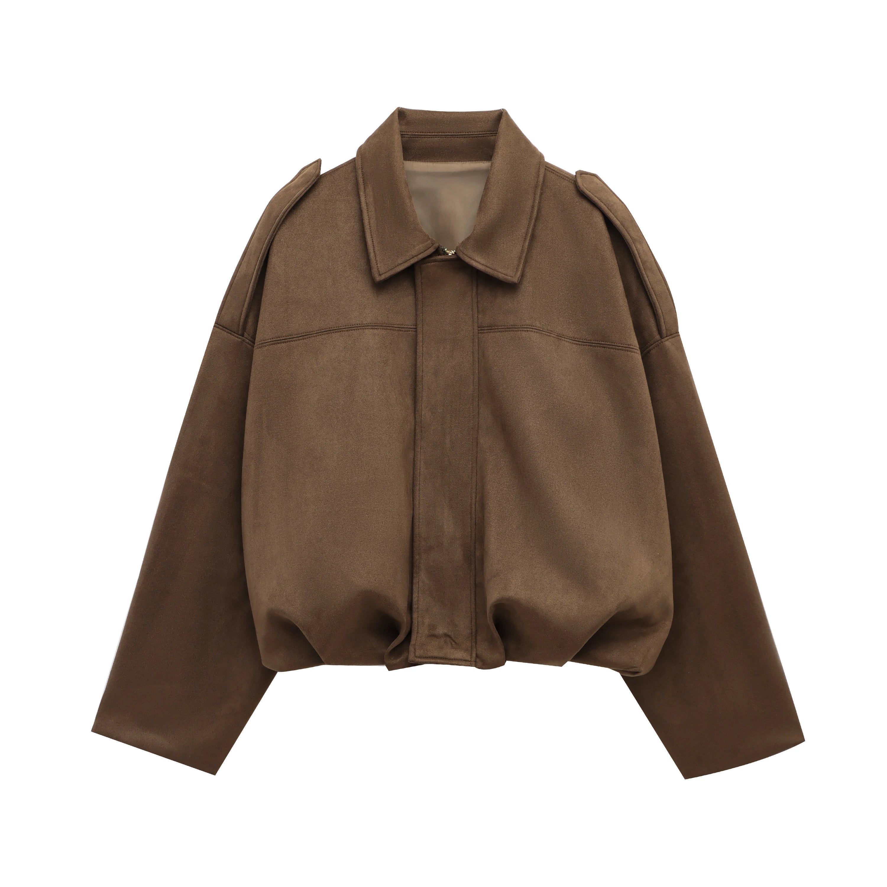 HH Women Brown Green Suede Jacket