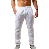 Spring/Summer New 9 Colors Men's Solid Color Cotton Linen Pants