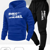 Men Fashion Print Tracksuit Hooded Sweatshirt