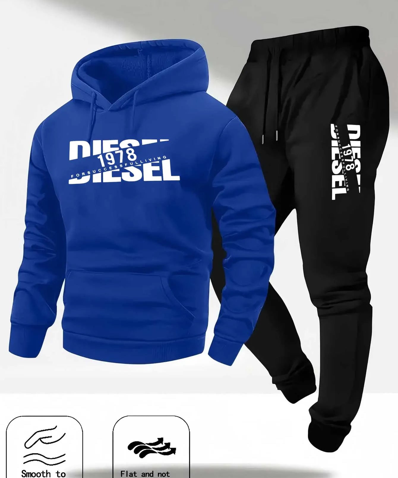 Men Fashion Print Tracksuit Hooded Sweatshirt