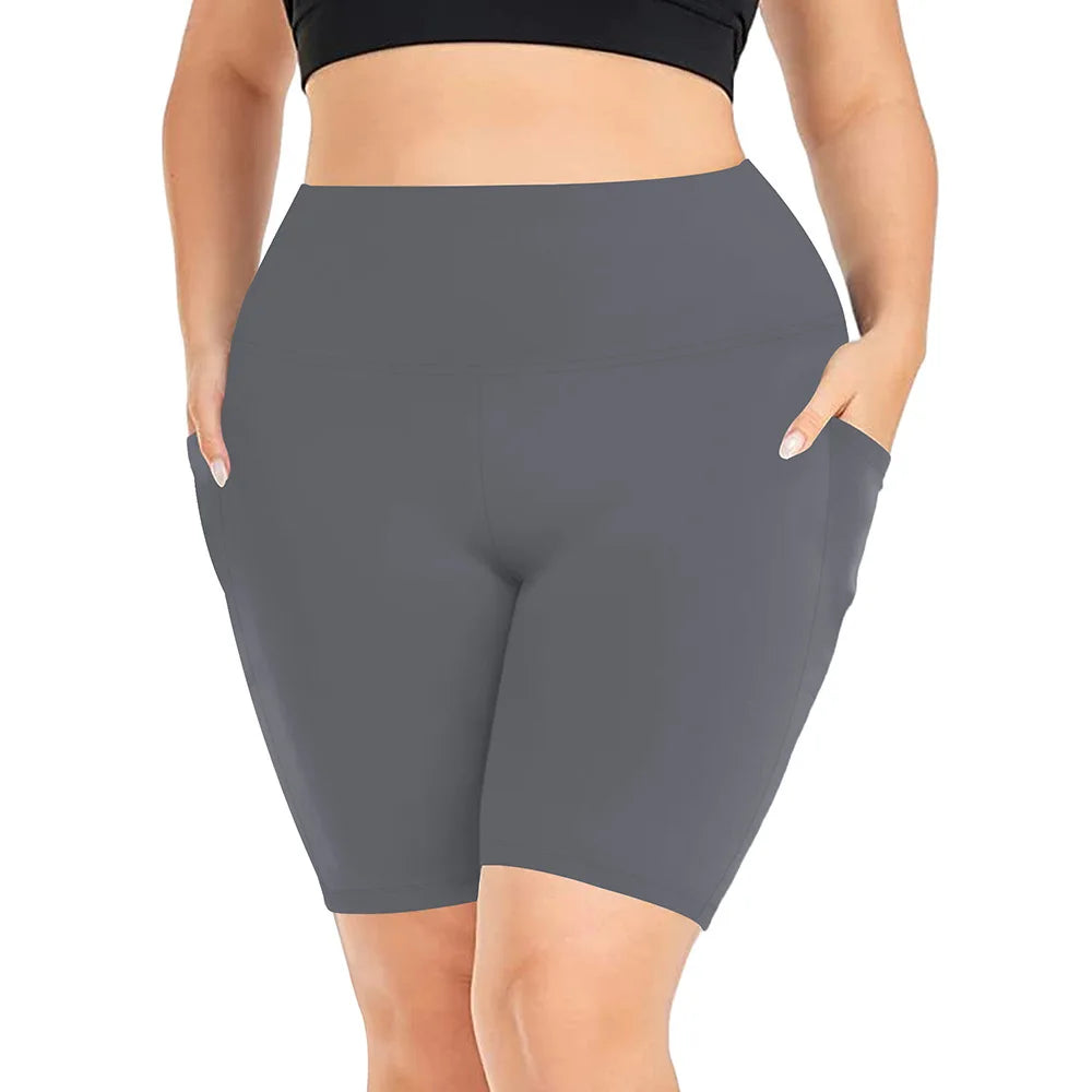 Women's High-Waisted Yoga Shorts Plus