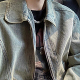Men's Jeans Jacket Autumn Vintage Washed