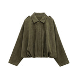 HH Women Brown Green Suede Jacket