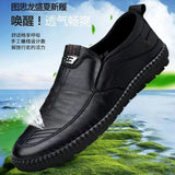 Mens PU Leather Loafers Non Slip Walking Flats