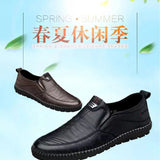 Mens PU Leather Loafers Non Slip Walking Flats
