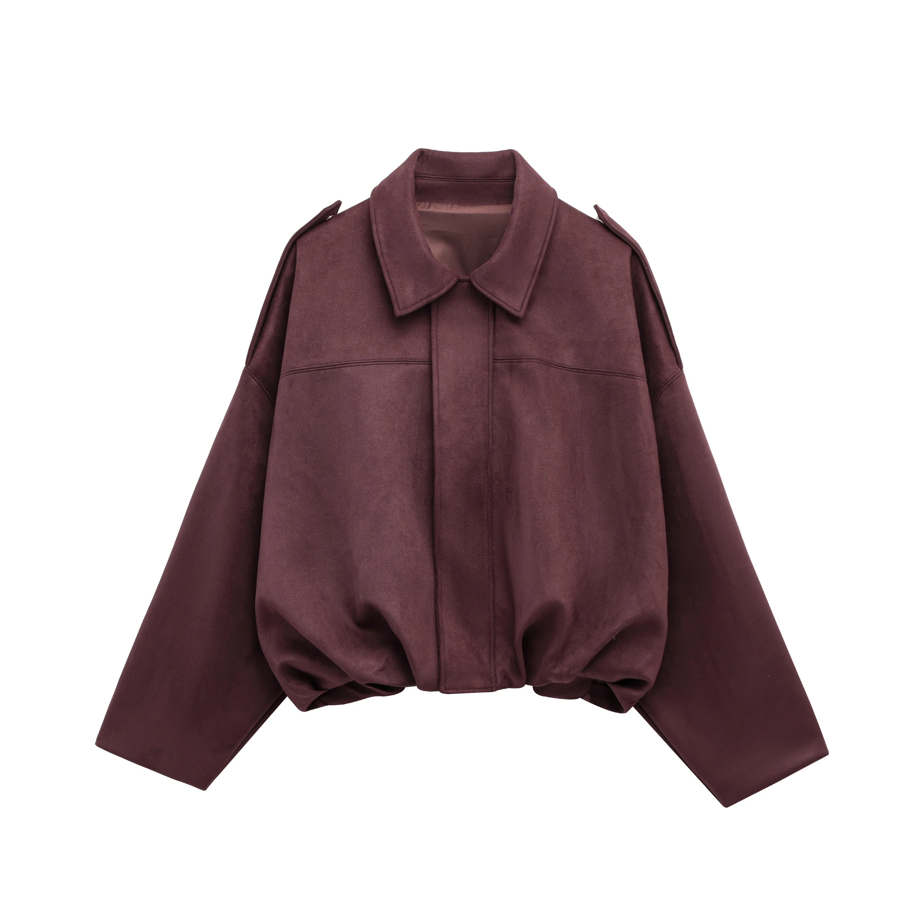 HH Women Brown Green Suede Jacket