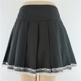 Harajuku Punk Gothic Black High Waist Black Skirts