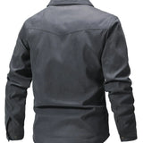 Men's Jackets Spring Flannel Lined Shirt Coat
