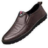 Mens PU Leather Loafers Non Slip Walking Flats