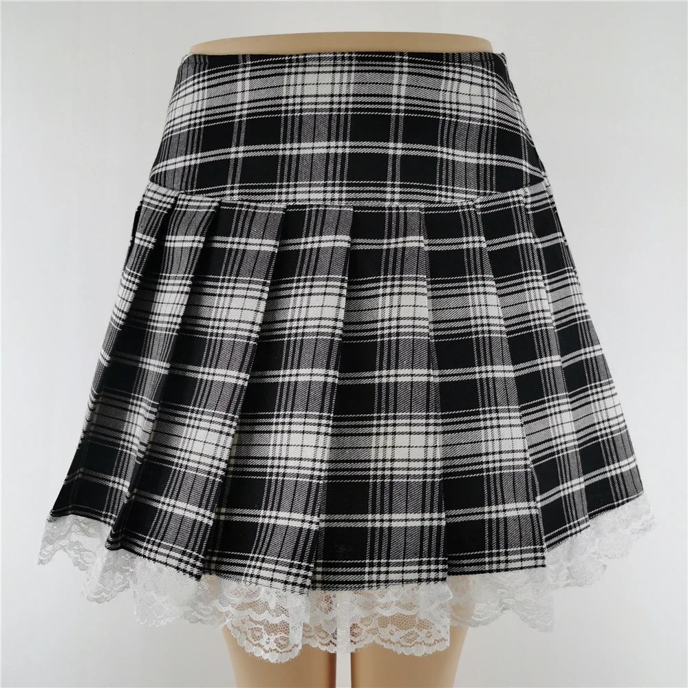 Harajuku Punk Gothic Black High Waist Black Skirts