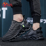 YRZL Men Sports Running Black Jogging Shoes