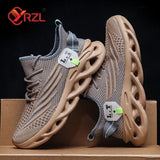 YRZL Men Sports Running Black Jogging Shoes