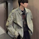 Men's Jeans Jacket Autumn Vintage Washed