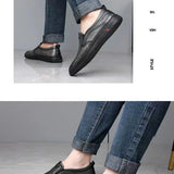 Mens PU Leather Loafers Non Slip Walking Flats