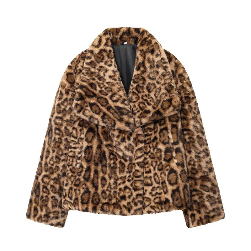 MUJER Faux Fur Coat Plush Fluffy Women's Jacket