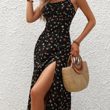2024 Women Floral Print Spaghetti Straps