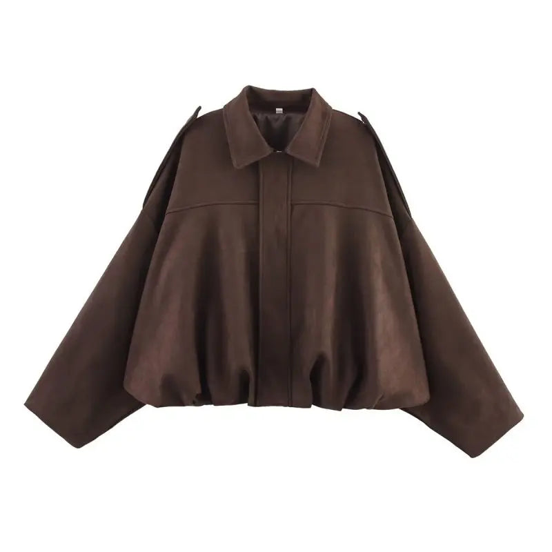 HH Women Brown Green Suede Jacket