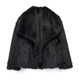 MUJER Faux Fur Coat Plush Fluffy Women's Jacket