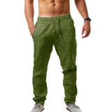 Spring/Summer New 9 Colors Men's Solid Color Cotton Linen Pants