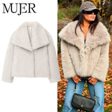 MUJER Faux Fur Coat Plush Fluffy Women's Jacket