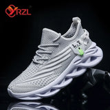 YRZL Men Sports Running Black Jogging Shoes
