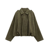 HH Women Brown Green Suede Jacket