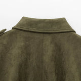 HH Women Brown Green Suede Jacket