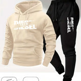 Men Fashion Print Tracksuit Hooded Sweatshirt