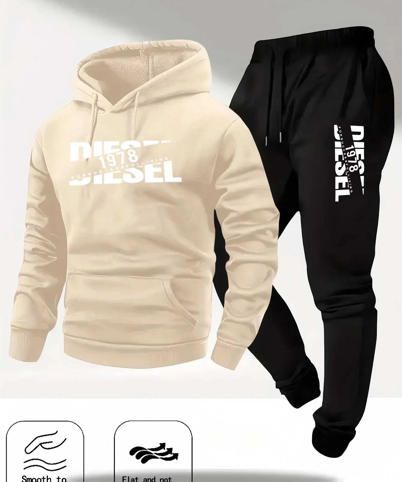 Men Fashion Print Tracksuit Hooded Sweatshirt
