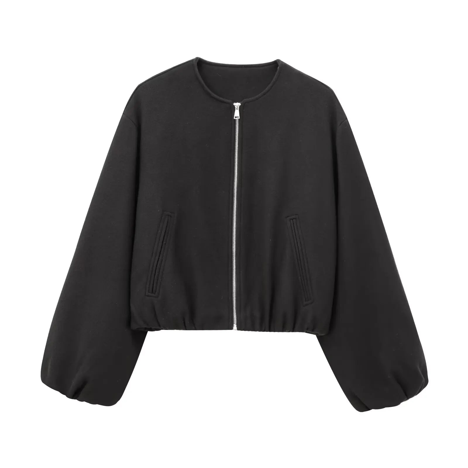 MUJER Red Zipper Bomber Jackets for Women