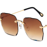 Trendy Square Frameless Sunglasses - Polygonal Style